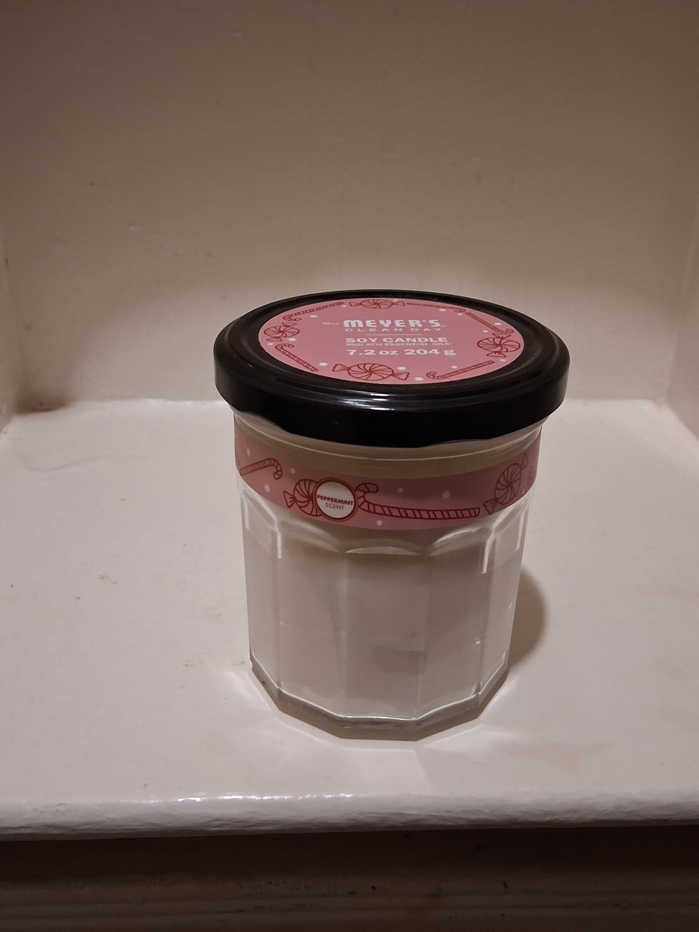 NEW Mrs. Myer's Clean Day Peppermint Scented Soy Jar Candle